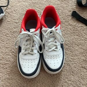 Nike Kids White, Red, and Black Sneakers